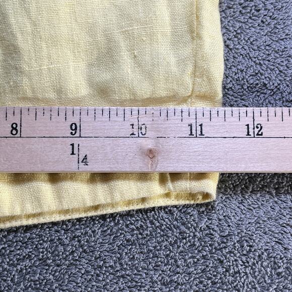 Flax Pants Womens Large Yellow Linen Wide Leg High Rise‎ Lightweight Casual Boho - Picture 13 of 13